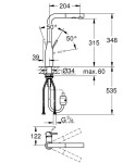 GROHE - Essence Dřezová baterie s výsuvnou sprškou, kartáčovaný Warm Sunset 30270DL0