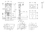 GEBERIT - Duofix Set předstěnové instalace, klozetu Gaia a sedátka softclose, tlačítko Sigma01, lakovaný matný chrom SANI11CA1135B