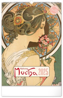 Kalendář 2025 nástěnný: Alfons Mucha, 33 46 cm