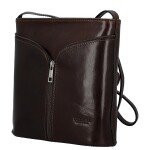 Luxusní dámská kožená crossbody kabelka Liara, tmavě hnědá