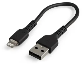 StarTech odolný kabel USB-A na Lightning černá / Datový kabel / aramidová vlákna / 0,15 m (RUSBLTMM15CMB)