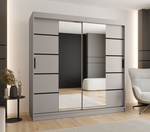 Šatní skříň Abi Rubino V4 Rozměry: 200 cm, Barva korpusu + barva dveří: Kašmír