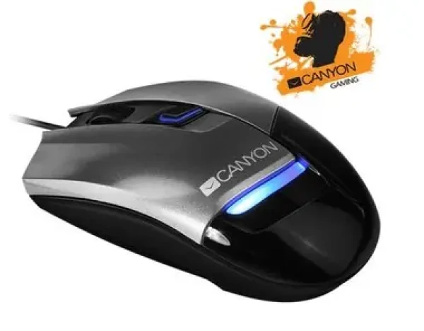 CANYON CNS-SGM4G / herní myš / optická 800/1200/1600 dpi / 125Hz / 4000 fps / USB / šedá (CNS-SGM4G)