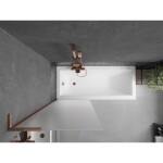 MEXEN/S - Next L vanová zástěna FIX 70 x 150, dekor, růžové zlato 895-070-000-03-30-60
