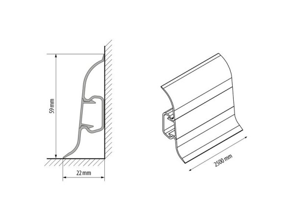 Soklová lišta PVC – Kingstone nr. 131 EgibiFloors 2,5 m