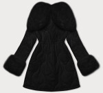 Černá dámská prošívaná zimní bunda s kožešinovou podšívkou Ann Gissy (AG1-3091) odstíny černé S (36)