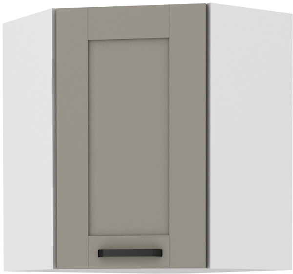 Horní rohová skříňka Luna 60x60 GN-72 1F (45°) Barva korpusu: Bílá, Barva dvířek: Clay Grey