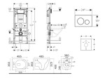 GEBERIT - Duofix Set předstěnové instalace, kompaktního klozetu Gaia a sedátka softclose, tlačítko Sigma20, nerez SANI11CA6104