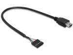 Delock kabel USB 2.0 pinový konektor samice - USB mini samec / 30 cm (83170)