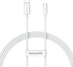 Baseus CAYS000902 Kabel USB-A (M) - USB-C (M) 1 m bílá / 65W (CAYS000902)