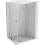 MEXEN/S - Lunar L sprchový kout čtvrtkruh křídlový pravá 100 x 80, transparent, zlato kartáčovaná 833L-100P-080L-55-00