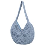 Módní dámská pletená kabelka na rameno Dióna, světle modrá