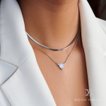 Royal Fashion stříbrný náhrdelník DR24902N-SILVER-MOONSTONE