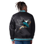 Starter Pánská Oboustranná Bunda San Jose Sharks The CLOSER Reversible Varsity Satin Jacket Velikost: XL