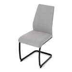 Židle jídelní, světle šedá látka, černé kovové nohy