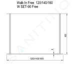 RAVAK - Walk-In Sprchová stěna Walk-in Free 140, 1400x2000 mm, čiré sklo GW9FM0C00Z1