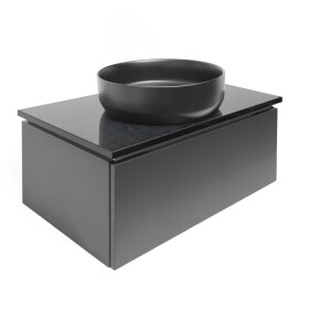 Koupelnová skříňka s žulovou krycí deskou SAT Feel 80x30x46 cm antracit mat SATFEEL80ANTZ SATFEEL80ANTZ