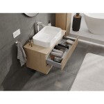 MEXEN/S - Rivel koupelnová skříňka pod umyvadlo 90 cm s deskou, 2 zásuvky, reliéf , dub 91A20-09047-2-BFFC81