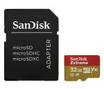 SanDisk Extreme microSDHC 32GB + adaptér / Class 10 / A1 / UHS-I / V30 / čtení: 100MBs / zápis: 60MBs / vhodné pro FHD (SDSQXAF-032G-GN6AA)