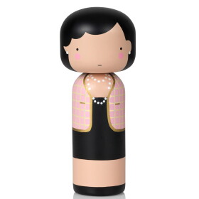 Lucie Kaas Dřevěná kokeshi panenka COCO 14,5 cm, černá barva, dřevo