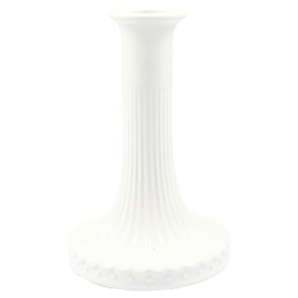 GREEN GATE Keramický svícen Alice White Medium, bílá barva, keramika