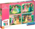 CLEMENTONI Puzzle Disney Princezny 4v1