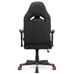 Herní křeslo E-racer, černá sametová látka a ekokůže, houpací mechanismus, opěrák