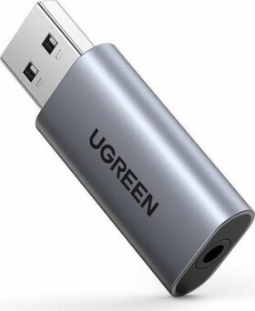 UGREEN 80864 Adaptér USB-A (M) - 3.5mm Jack (F) šedá (6957303888641)