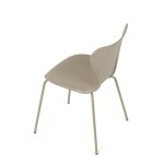 Židle jídelní, cappucino plast, čtyřnohá kovová podnož