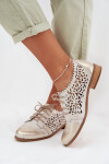 Kožené síťované dámské polobotky Zazoo 3195 zlaté 40