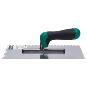 Hladítko nerezové 280 x 130 mm, dvoukomponentní rukojeť, 6 x 6 zubů, STALCO