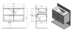 SAPHO - MITRA umyvadlová skříňka 89,5x55x45,2 cm, bílá MT091