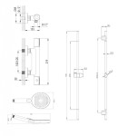 Kielle - Oudee Sprchový set s termostatickou baterií, tyčí, hadicí a sprchovou hlavicí, chrom 20602SNT30