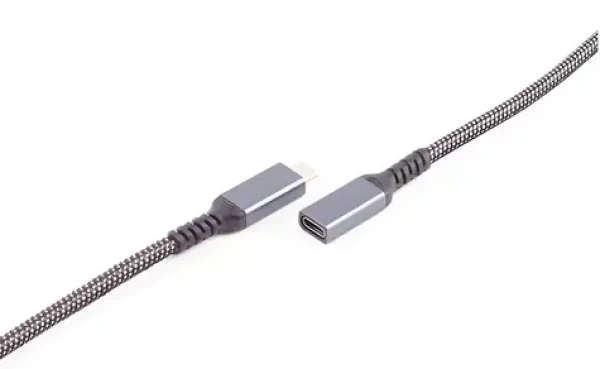 Shiverpeaks nabíjecí kabel USB-C 90° / Nabíjecí kabel / USB 3.2 / 100 W PD / textilní / 1 m (BS14-75014)
