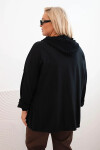 Dámská mikina Plus Size bavlněná oversize s dlouhým rukávem černá UNI