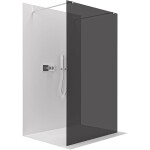 CERANO Sprchová zástěna Walk-in Onyx Duo L/P - 10 mm - hranatá vzpěra - chrom, grafitové sklo - 110x200 cm