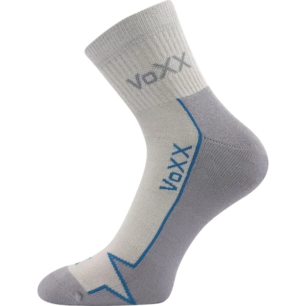 VOXX Ponožky bavlněné sportovní LOCATOR B světle šedé s tyrkysovou 39-42 103068