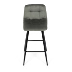 Židle barová, zelená látka, čtyřnohá kovová podnož, černý mat