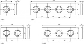 IDEAL STANDARD - Archimodule Krycí 2-otvorová rozeta 100 x 183 mm, chrom A963725AA