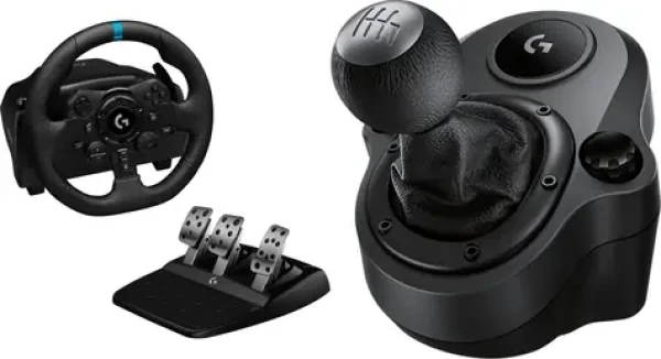 Logitech G923 + Driving Force Shifter černá / Herní volant + pedály + řadicí páka / PS5 PS4 PC / Trueforce / USB 2.0 (M-9068209)