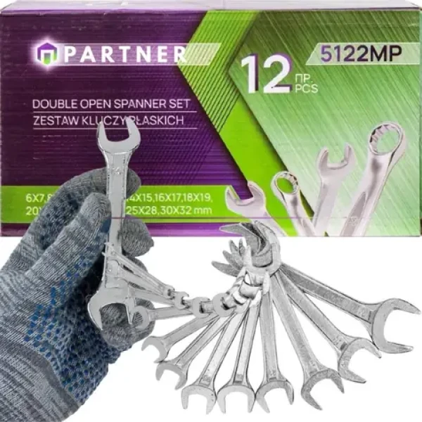 Partner Sada plochých klíčů 6-22 mm / Klíče ploché / 8 ks