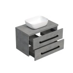 Koupelnová skříňka s černou úchytkou a krycí deskou SAT Cube Way 80x47,5x46 cm beton mat CUBE46C803BE45 CUBE46C803BE45