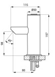 SANELA - Piezo baterie Nerezová umyvadlová baterie Piezo, regulace vody roháčky, bateriové napájení, antivandal SLU 93PB
