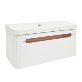 Koupelnová skříňka s umyvadlem SAT Fusion 97,5x43x45 cm bílá matná mat SATFUSION100WMW SATFUSION100WMW