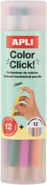 APLI APLI, 20079, Color Click, sada mechanických pastelek v tubusu, 12 ks