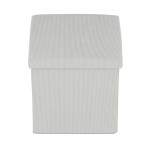 Taburet s úložným prostorem, krémová manšestrová látka