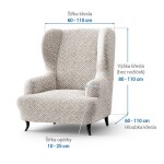 Bielastické potahy VENEZIA béžová křeslo ušák (š. 60 - 110 cm)