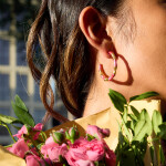 ELENYS Sweet Bamboo – pozlacené náušnice 18K žluté zlato
