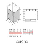 CERANO - Sprchový kout Varone LINE L/P - 6 mm - chrom, transparentní sklo - 110x80x195 - posuvný CER-DY505-90105