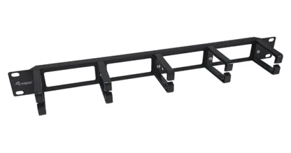 Equip 19" černá / Vyvazovací panel / 1U / 5x plastová úchytka / Plast, ocel (327315)